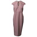 Roland Mouret Chiswell Key Hole Sheath Dress in Pink Polyester