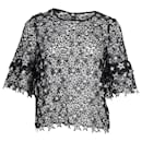 Sandro Paris Guipure Star Lace Top in Black  Polyester