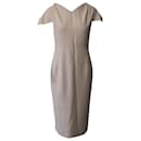 Roland Mouret Midi Dress in Pastel Pink Polyester
