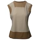 Maison Martin Margiela Color Block Sleeveless Top in Brown and Beige Polyamide 