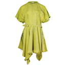 Marques Almeida Asymmetrisches Kleid mit Gürtel aus grüner Baumwolle
