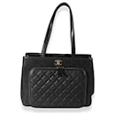 Chanel Black Quilted Caviar Large Business Affinity Tote 