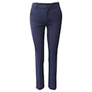 Roland Mouret Holway Slim Trousers in Navy Blue Polyester