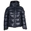 Moncler Hooded Down Jacket in Navy Blue Nylon
