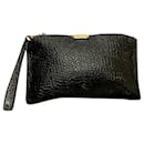 Burberry pochette or clutch bag, black pebbled leather