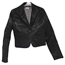 Pinko black metallic shimmer wool blazer