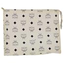 MCM Vicetos Clutch Bag PVC Leather White Auth am3106