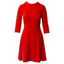 Sandro Requiem Open-Back Mini Dress in Red Viscose