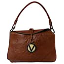 Valentino Garavani Flower Embossed Hobo Bag in Brown Leather