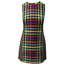 Alice + Olivia Coley Houndstooth Sleeveless Dress in Multicolor Acrylic