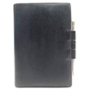 HERMES AGENDA HOLDER IN BLACK EPSOM LEATHER SILVER PEN 925 DIARY COVER PEN - Hermès