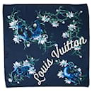 Louis Vuitton Foulard soie phanter noir Bleu marine