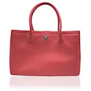Pink Pebbled Leather Executive Tote Bag with Strap - Chanel