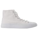 Ballow High Tag W in White Leather - Acne