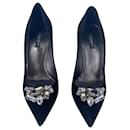 Zapatos de salón Bellucci adornados con cristales en ante negro de Dolce & Gabbana