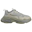 Balenciaga Clear Sole Triple S Sneakers in Grey Polyester