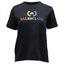Balenciaga Multicolor Logo T-Shirt in Black Cotton
