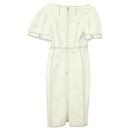 Alexander McQueen Top Stitched Denim Dress in White Cotton - Alexander Mcqueen
