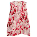 Marni Floral-Printed Sleeveless Top in Red Cotton