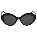 Óculos de sol de armação oval Balenciaga Dynasty em acetato preto