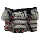 Chanel Inuit Fantasy & Faux Fur Black/white/red Tweed Tote 