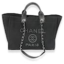Chanel Black Canvas Pearl Large Deauville Tote 