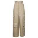 Frankie Shop Hailey Cargo Pants in Tan Brown Cotton-Twill - Autre Marque