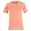 Victoria Beckham Ribbed Knit T-shirt in Coral Orange Cotton