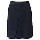 Jil Sander A-line Skirt in Navy Blue Wool