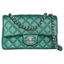 Iridescent Green Lambskin Mini Flap Handbag - Chanel