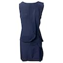 Diane Von Furstenberg Ruffle Dress in Navy Blue Silk