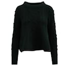 Sacai Luck Flared Hem Pullover in Forest Green Wool 