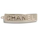 Chanel Haarspange aus goldfarbenem Metall mit Strass