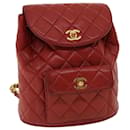 CHANEL Matelasse Chain Hand Bag Lamb Skin Red CC Auth 31892a - Chanel