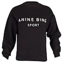 Anine Bing Evan Branded Sweatshirt in Black Organic Cotton