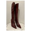 Burgundy SR high heeled leather boots - Sergio Rossi