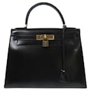 hermes kelly 28 Two-way Handbag in Black - Hermès