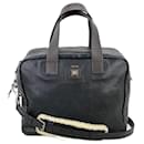 Celine Black Leather Handle Bag Vintage Briefcase messenger Bag pre owned - Céline