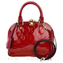 Louis Vuitton Alma BB Vernis Leather Shoulder Hand Bag Rose Indian Red Pre owned