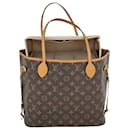 LOUIS VUITTON Neverfull MM Monogram Brown Shoulder Tote Bag Added Insert Preowned - Louis Vuitton