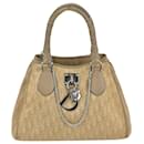 Christian Dior Tote Diorissimo Canvas Small Beige Tote Added Chain  Preowned