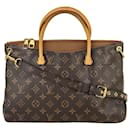 Louis Vuitton  Pallas MM Monogram Canvas & Brown Leather Tote Shoulder Bag Pre owned