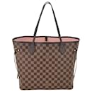 Louis Vuitton Neverfull MM Brown Damier Ebene Canvas Leather Tote Added Insert Pre-owned
