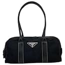 Prada Cargo Black Nylon and Leather shoulder hand Bag authentic pre owned