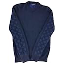 Louis Vuitton Pull Homme Navy Monogram Crew Neck Cashmere Pullover Taille S d'occasion