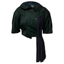 Parka courte doublée Fendi avec détail plissé en laine vierge verte