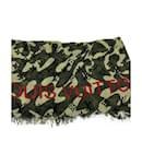 LOUIS VUITTON Scarf Green TAKASHI MURAKAMI Monogramouflage Shawl Stole Preowned - Louis Vuitton