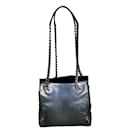 PRADA Women's Bag Cantena Black Soft Nappa Leather Black Chain Tote Bag Preowned - Prada