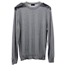 Lanvin Sweater with Epaulettes in Grey Merino Wool