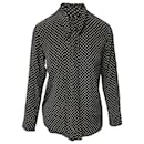 Equipamento Kate Moss Slim Signature Star Print Camisa em seda preta - Equipment